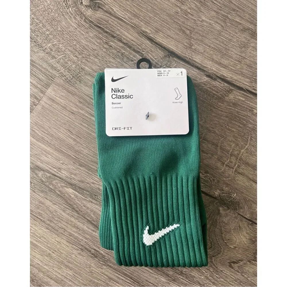 Nike Soccer Classic Knee High Green Socks Size Men 6-8